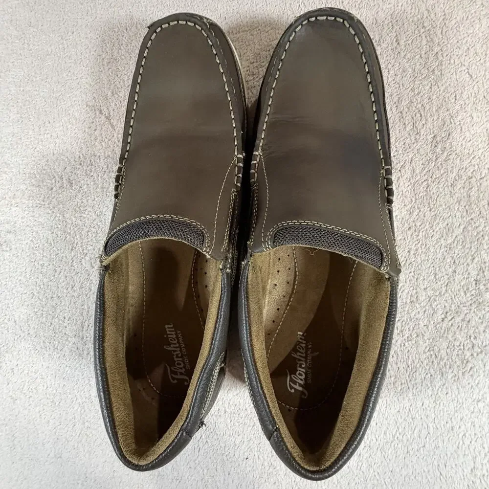 Florsheim Lakeside Slip On Men 12M Leather Moc Toe Shoes